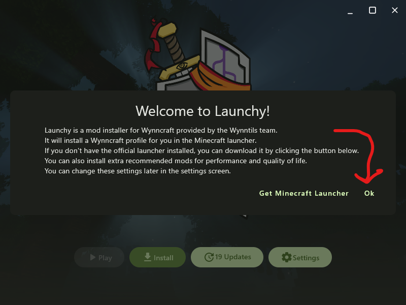 Launchy's welcome screen